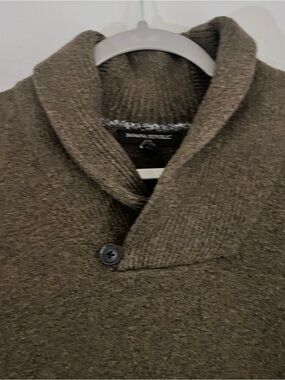 Banana Republic Men's V-Neck Shawl Sweater in Olive Brown